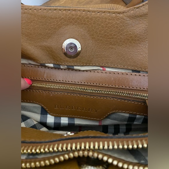 Burberry Tan Leather Bridle Trim Hepburn Crossbody Shoulder Bag - Picture 4 of 10